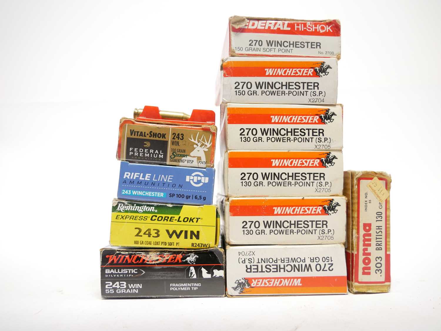 Mixed rifle ammunition, to include 92 rounds of .270 ammunition by Federal and Winchester, .243 - Image 2 of 2