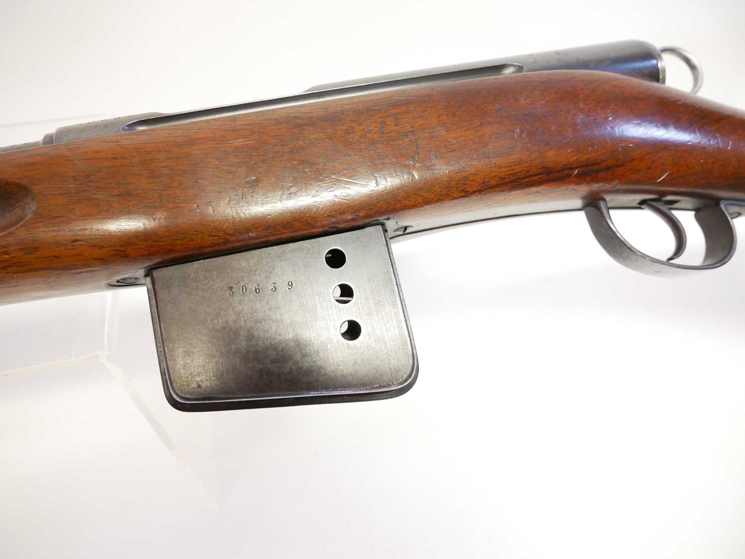 Schmidt Rubin 1889 7.5x 53.5mm straight pull rifle, matching serial numbers 30639, with 30" - Image 12 of 17