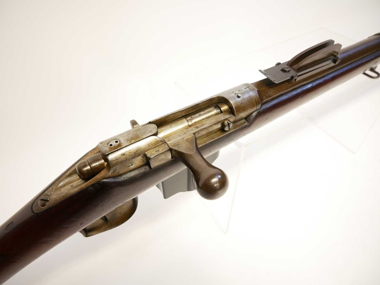 Dutch Beaumont-Vitali 1871/88 11mm bolt action rifle, serial number 46, 32inch barrel with tangent - Image 5 of 14
