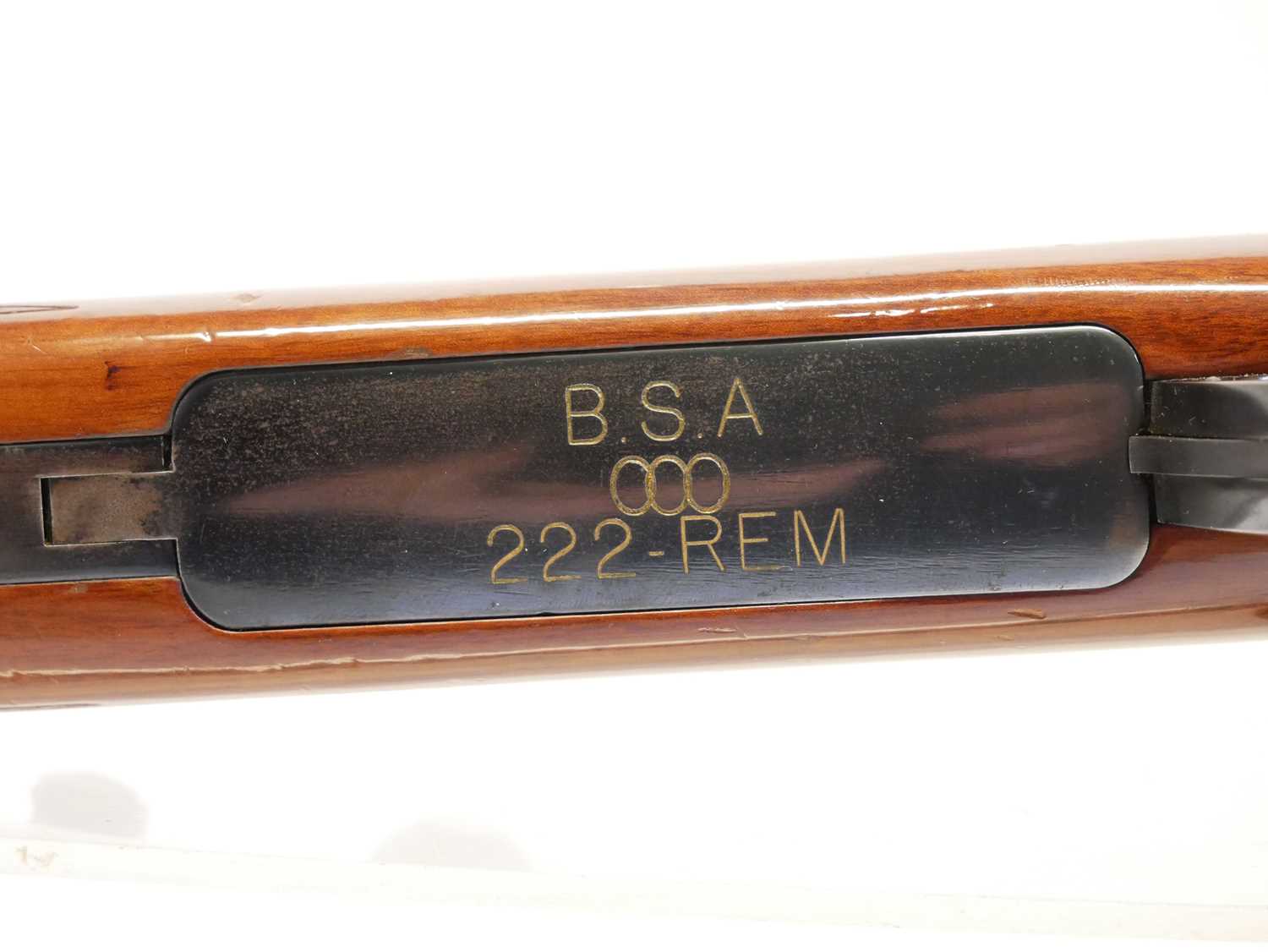 BSA .222 bolt action rifle, serial number 2P3784, 22 inch barrel, chequered stock with rosewood - Image 8 of 13