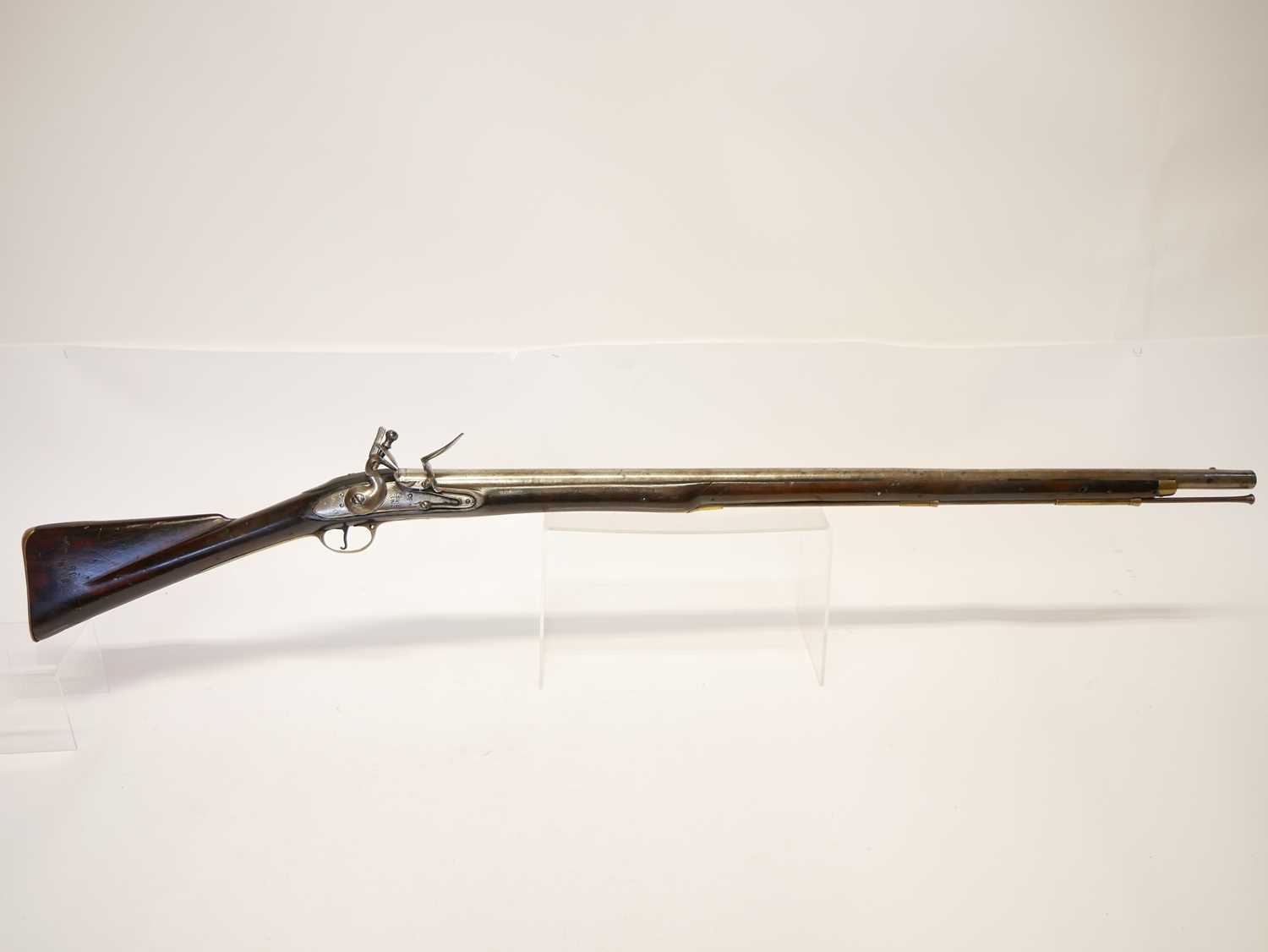 Volunteer .650 flintlock musket, possibly for a Sergeant, 37 inch barrel, the lock with Tower GR and - Image 2 of 18