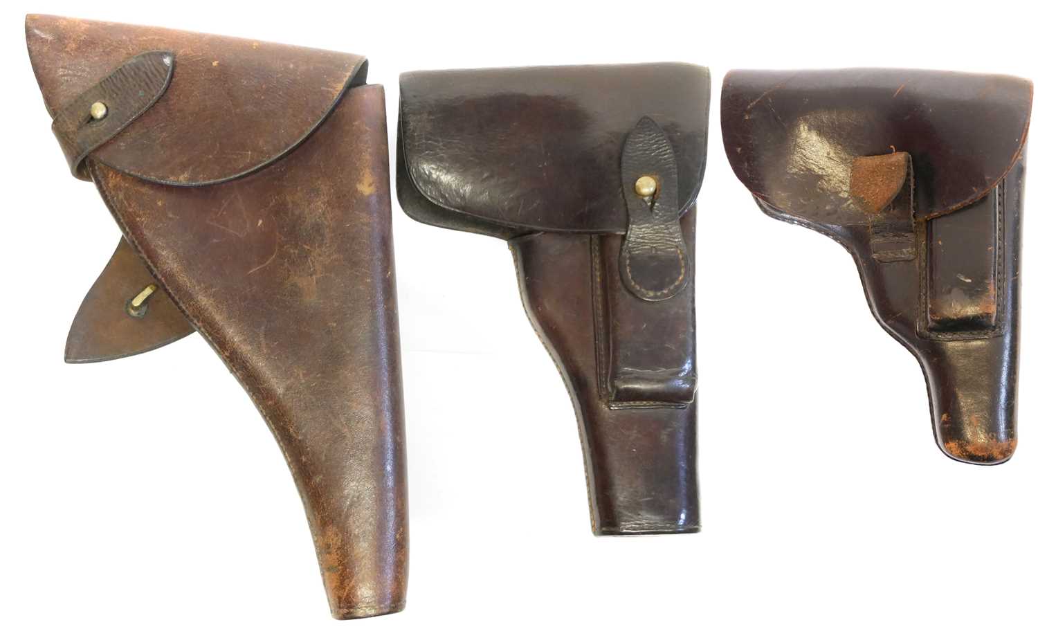 Leather holster for a Webley service revolver, stamped T.Thomasson and Co 1917, also a British