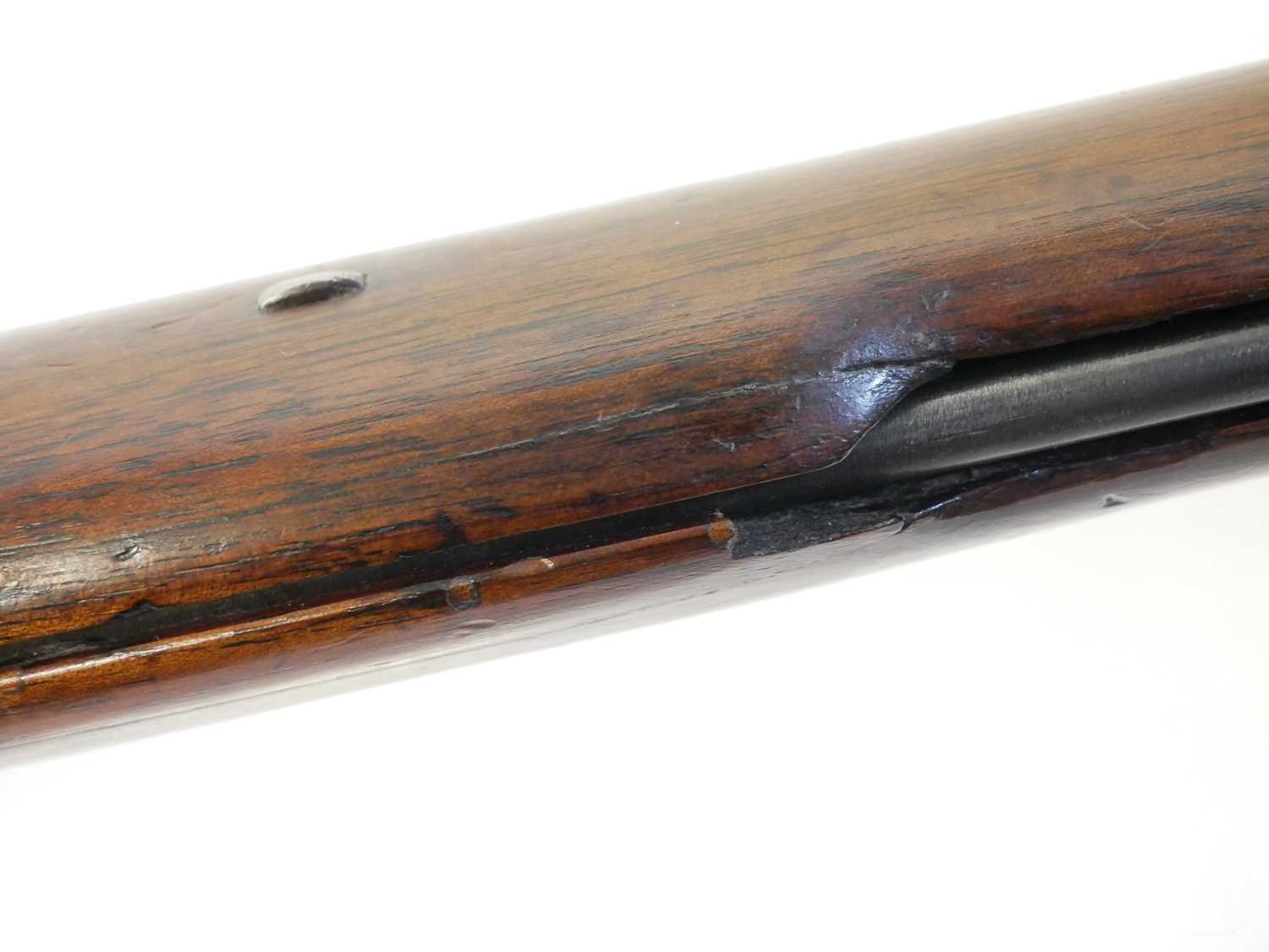 Flintlock .625 Baker rifle by E. Baker and Sons, 40 inch browned barrel with seven groove rifling, - Image 14 of 22