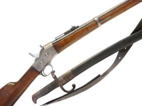 Danish Remington 11.7x51R M.1867 rolling block rifle, serial number 61233, 35inch barrel secured