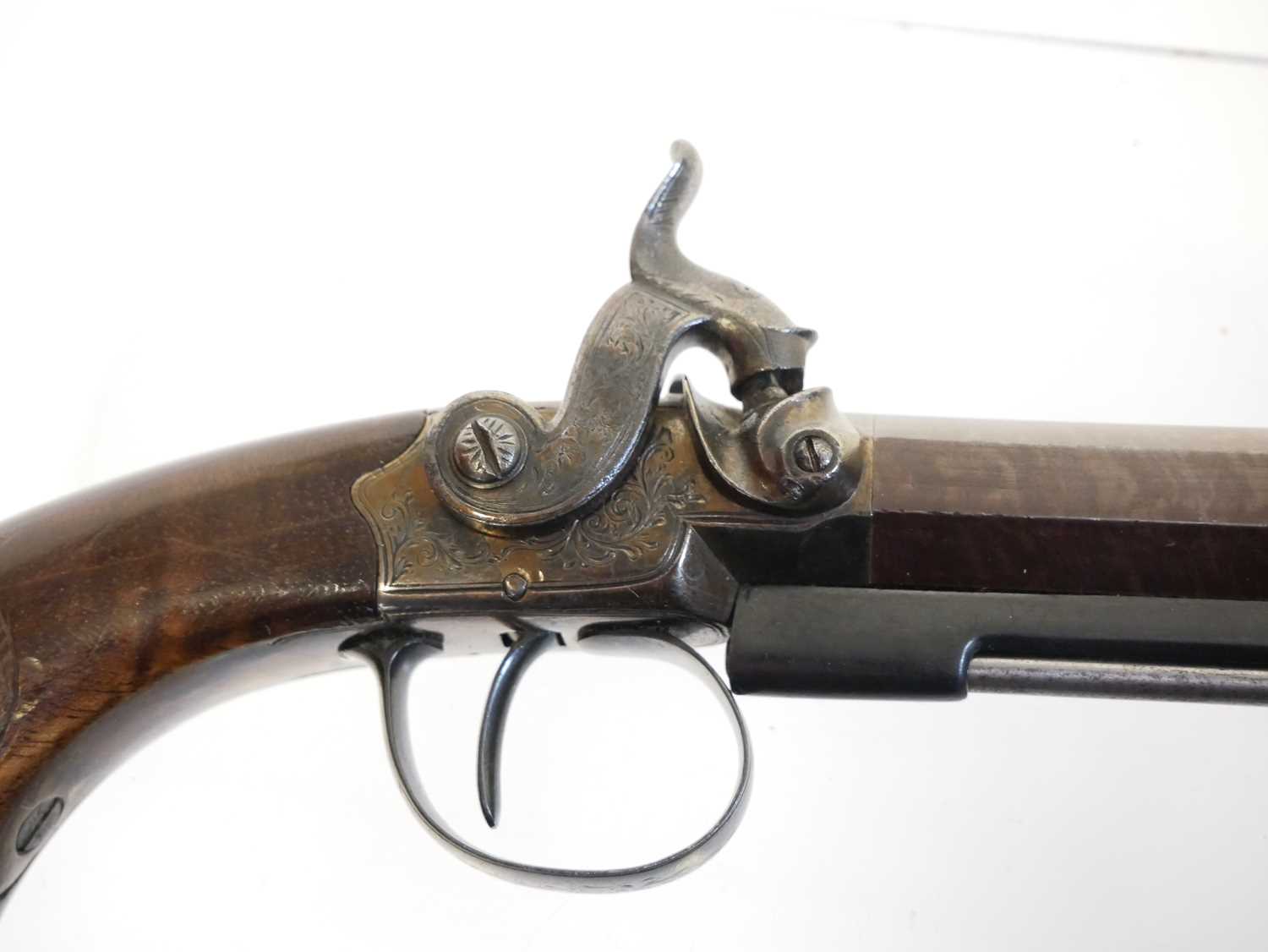 Gurney of London 34 bore percussion pistol, with 4 inch Damascus octagonal barrel with underside - Image 4 of 13