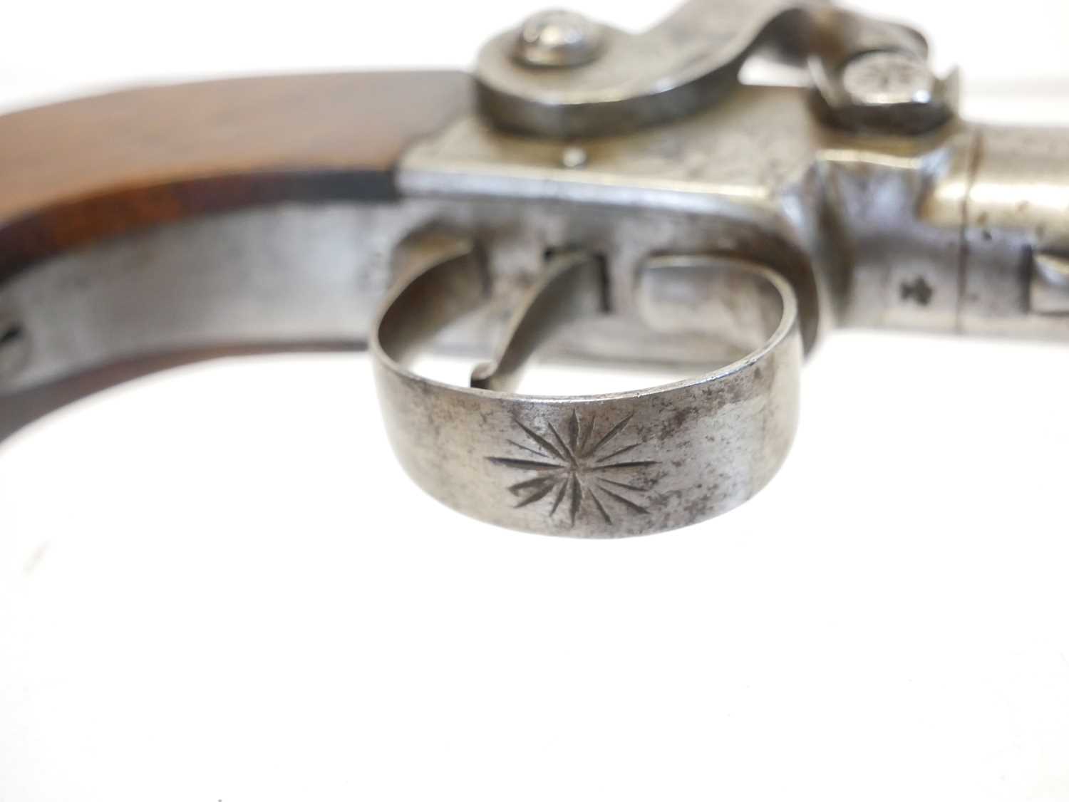 Hetherington of Nottingham 48 bore percussion pistol, with 2.5 inch barrel ,boxlock action - Image 3 of 9