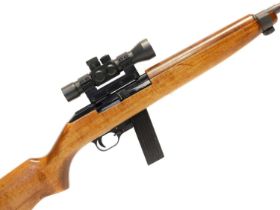 Erma M1 carbine semi auto .22lr rifle, serial number E219689, 17.5inch barrel, with one magazine,