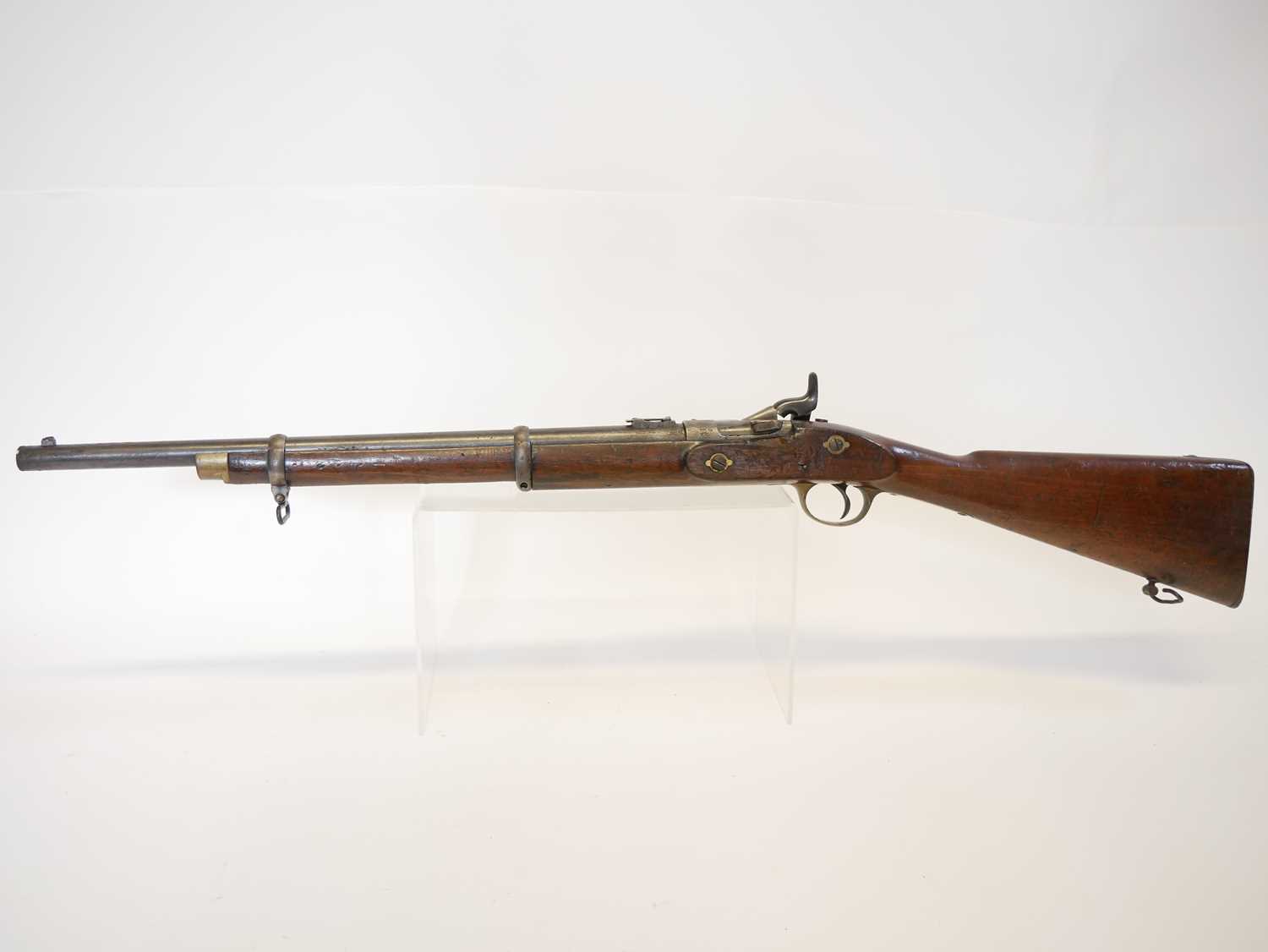 London Small Arms .577 Snider carbine, 21inch barrel with bayonet lug and folding ladder sight, - Image 16 of 16