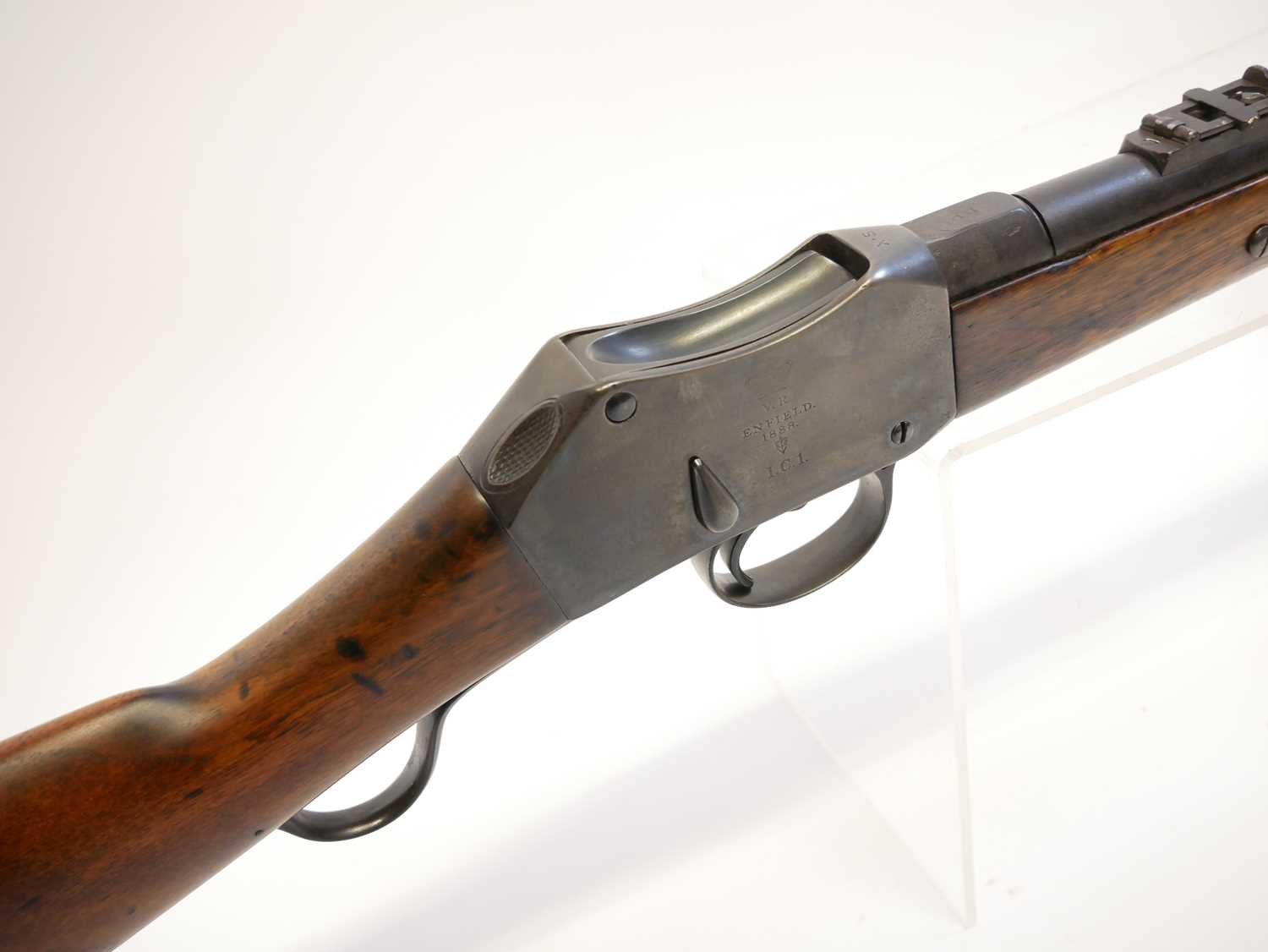 Enfield Martini Henry 577/450 Cavalry Carbine IC1, with 20.5 inch barrel (saw cut to the breech) - Image 6 of 18