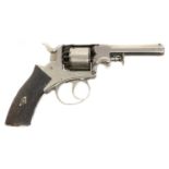 Webley 120 bore percussion revolver, fully nickel plated and retailed by Braddell and Son Belfast,