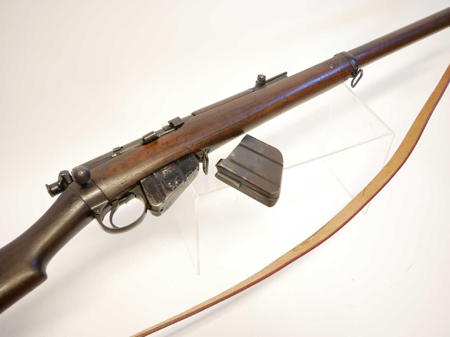 BSA Long Lee Enfield .303 bolt action rifle, 30 inch barrel with folding ladder sight, the bolt - Image 8 of 14