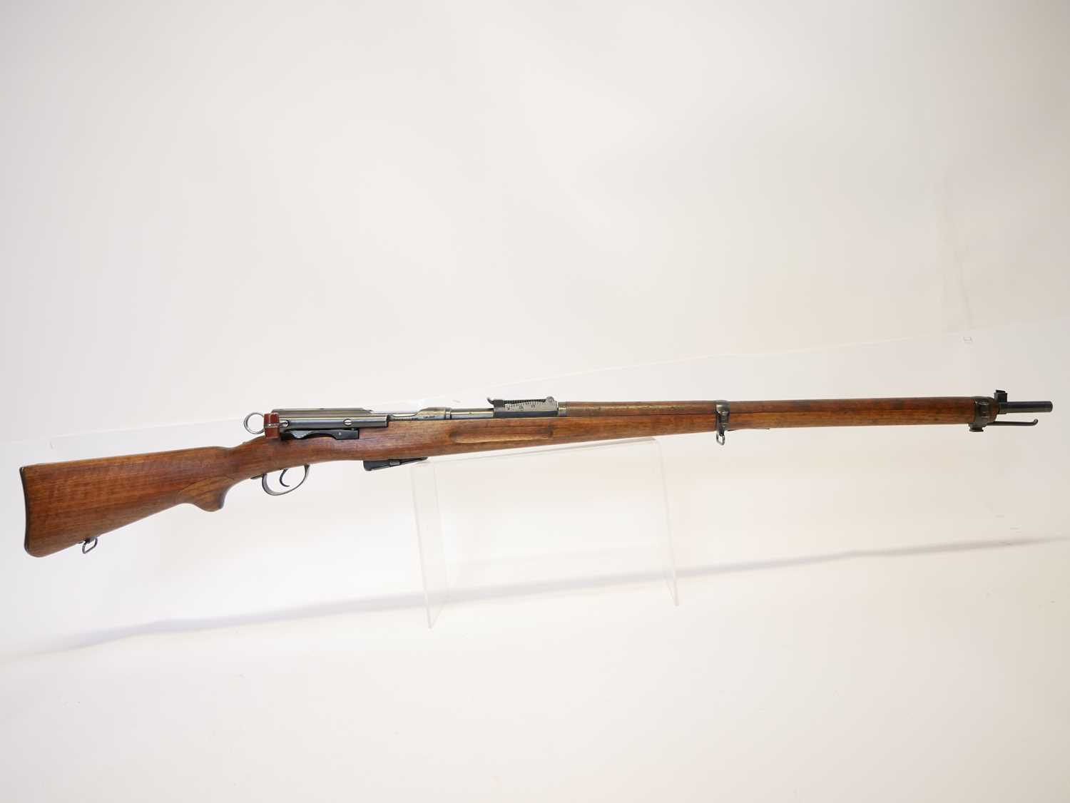Schmidt Rubin 1896 7.5mm straight pull rifle, matching serial numbers 268510 to barrel, receiver, - Image 2 of 15