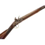 R. Whitehouse flintlock 14 bore single barrel shotgun, 36inch Spanish form barrel, the lock engraved