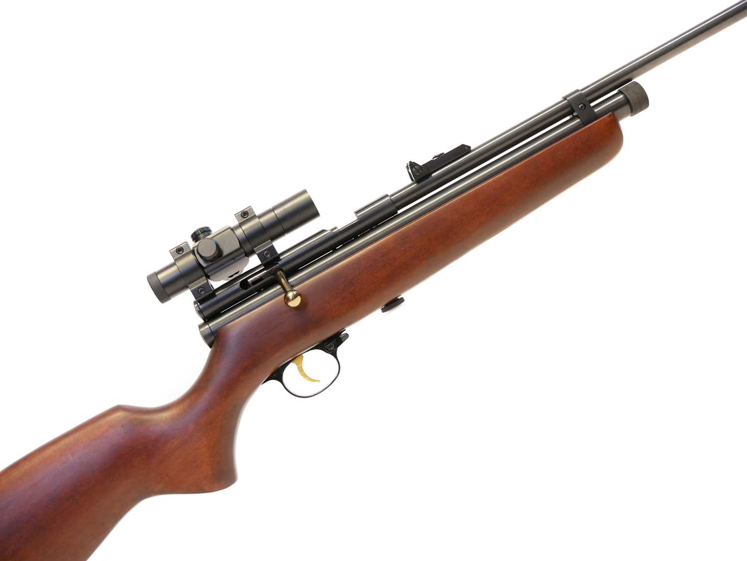 SMK QB78DL .22 CO2 air rifle, 29inch barrel including the fitted moderator, fitted with Hawke scope,
