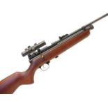 SMK QB78DL .22 CO2 air rifle, 29inch barrel including the fitted moderator, fitted with Hawke scope,