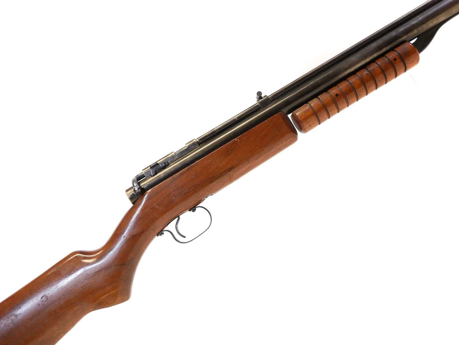 Benjamin Franklin .22 Model 312 pump up air rifle, serial number H357175, 19 inch sighted barrel. No