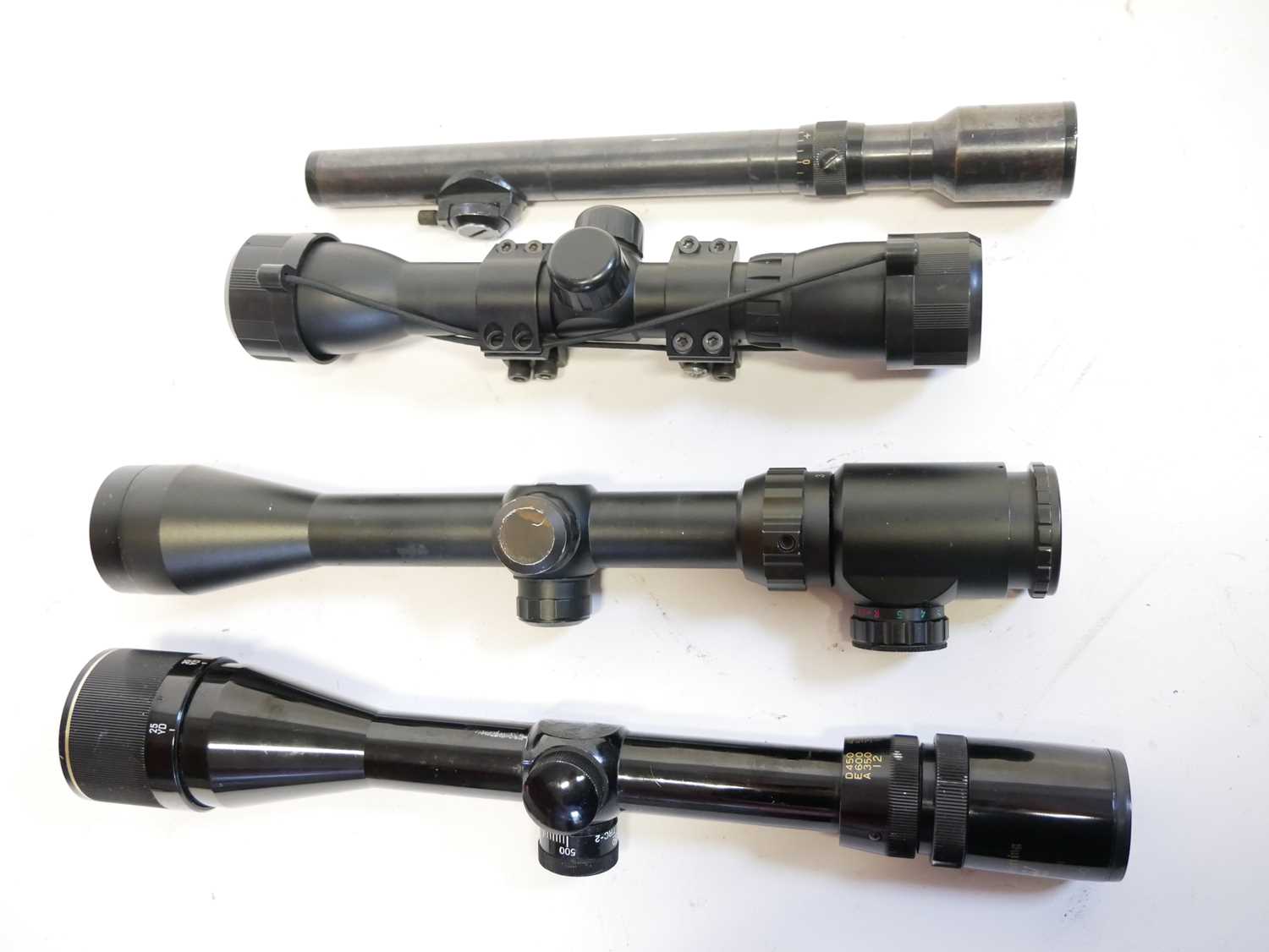 Four rifle telescopes, to include a Hensoldt Wetzlar Zeil- Dialyt 2.75 x, a Bushnell 3-9x40 EG, - Image 2 of 6