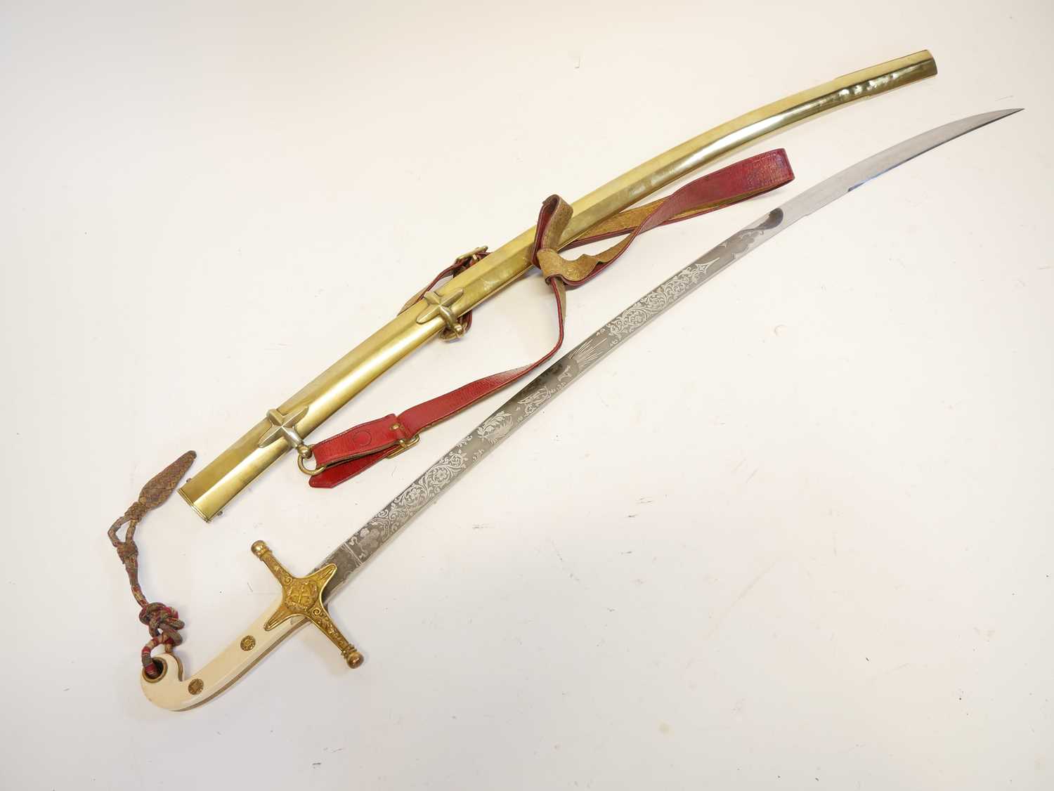 Victorian 1831 pattern general officer's Mameluke or sword, 32inch blade with retailer Poole & Co. - Image 9 of 19