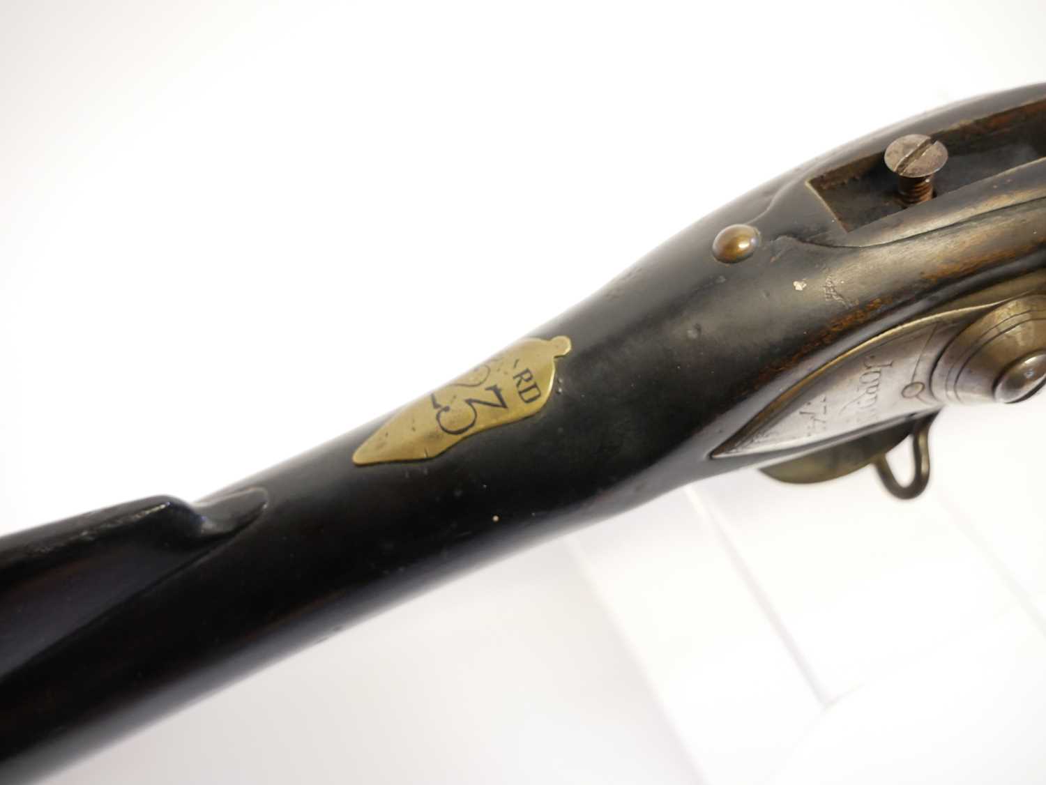 The stock and action of a reproduction long land Brown Bess musket, the lock signed Jordan 1742 - Image 2 of 13