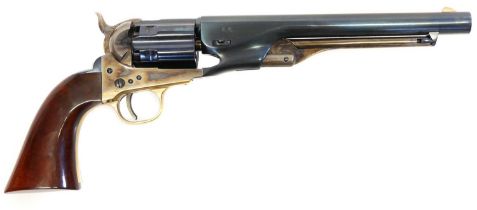 Uberti ,44 percussion muzzle loading revolver, serial number A34779, a copy of a Colt 1860 model