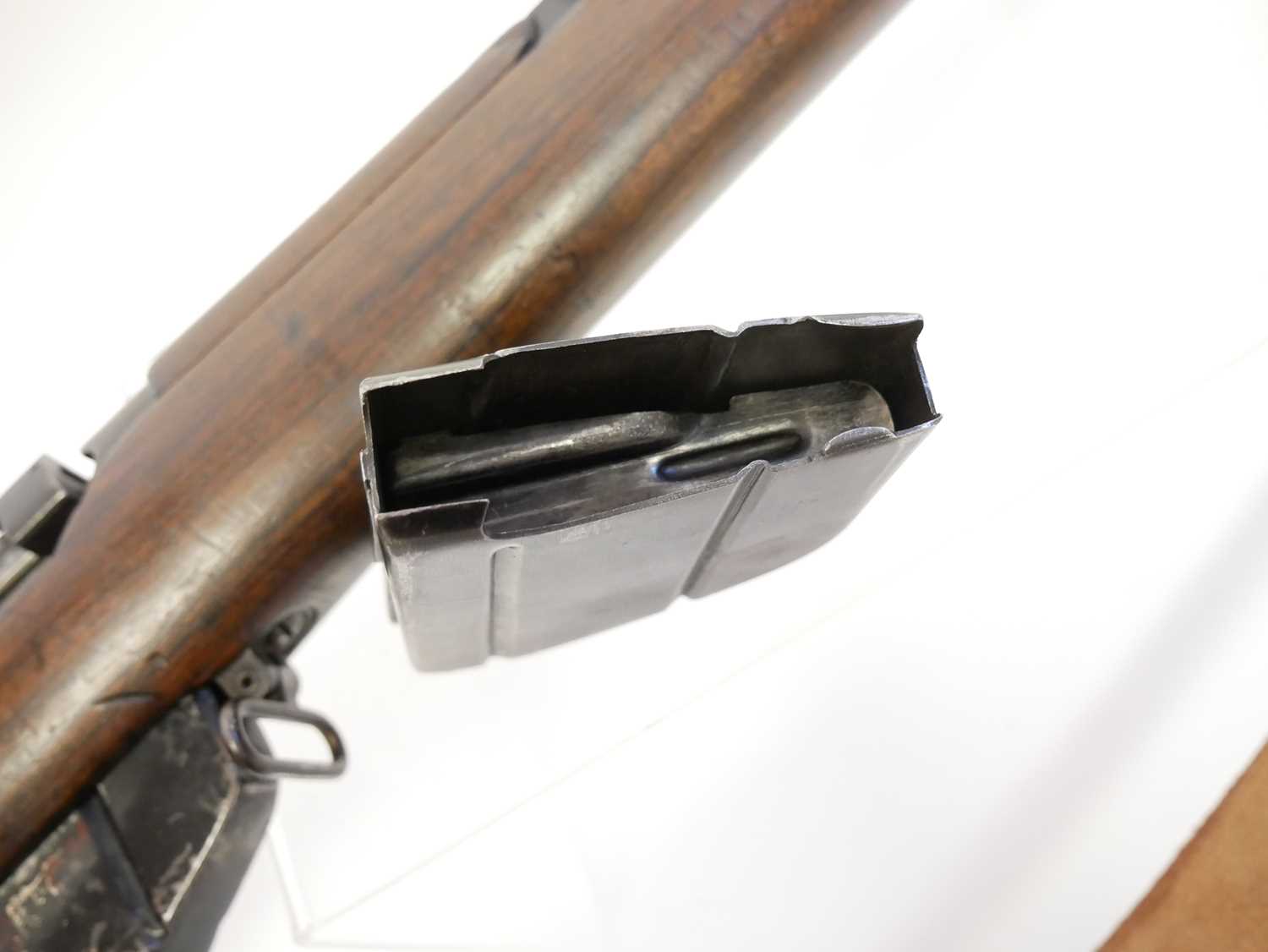 BSA Long Lee Enfield .303 bolt action rifle, 30 inch barrel with folding ladder sight, the bolt - Image 10 of 14