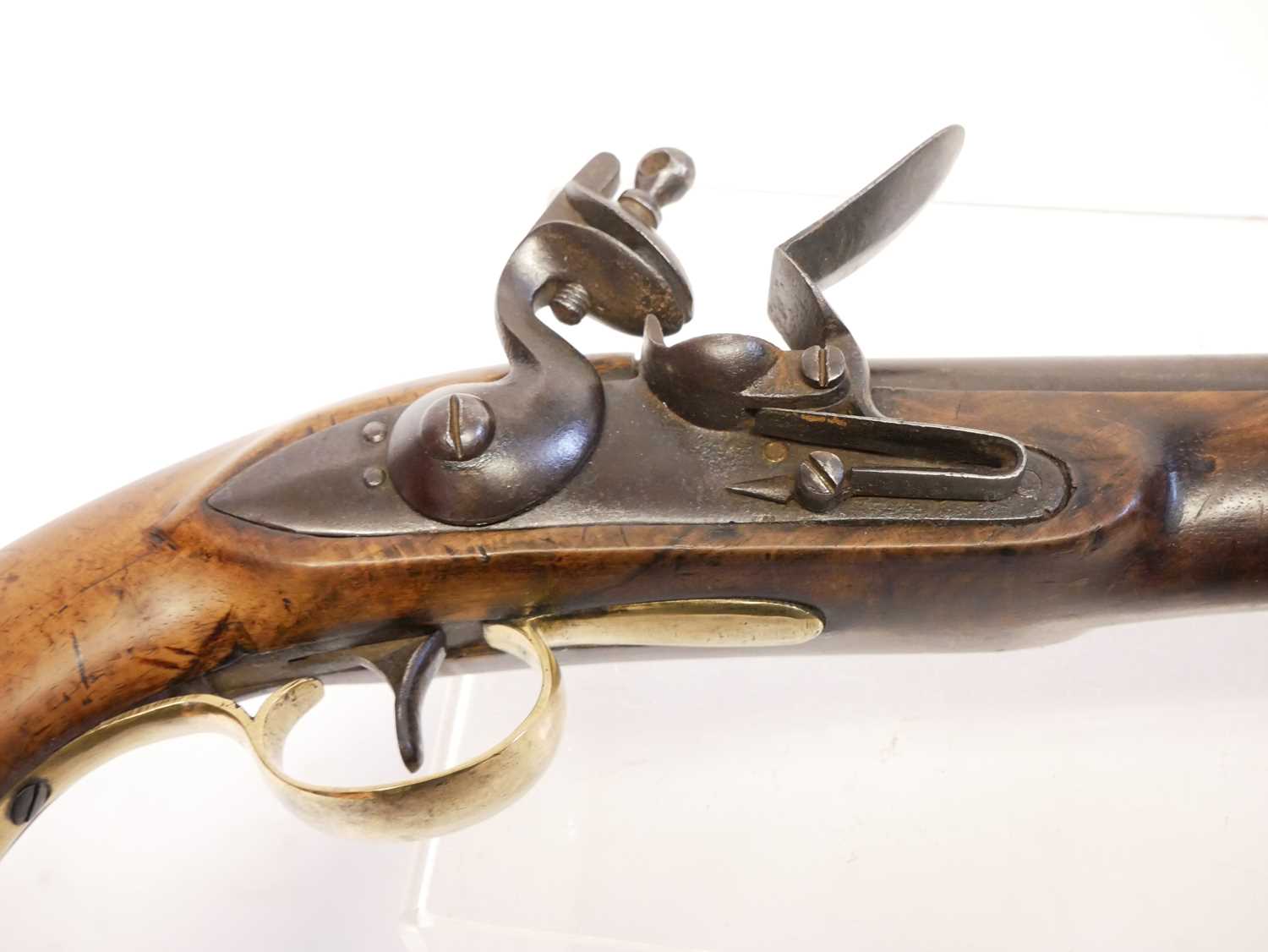 Belgian flintlock blunderbuss pistol, 13 inch barrel with flaring muzzle, stamped with Liege proof - Image 2 of 9
