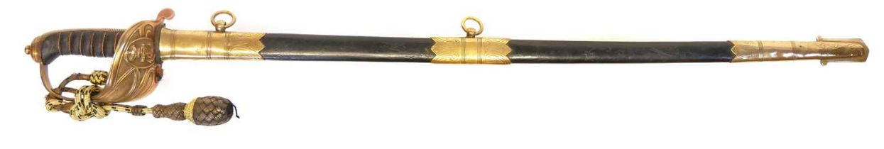 Royal Navy Petty Officer's sword, similar to an 1827 Naval sword but without the lion head pommel,