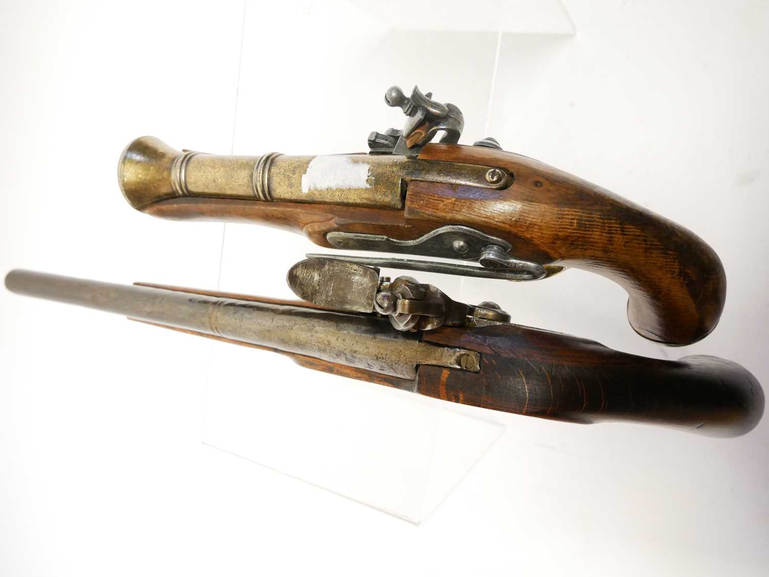 Composed flintlock pistol, and a replica pistol, the first with an antique 11.5 inch 22 bore - Image 5 of 5