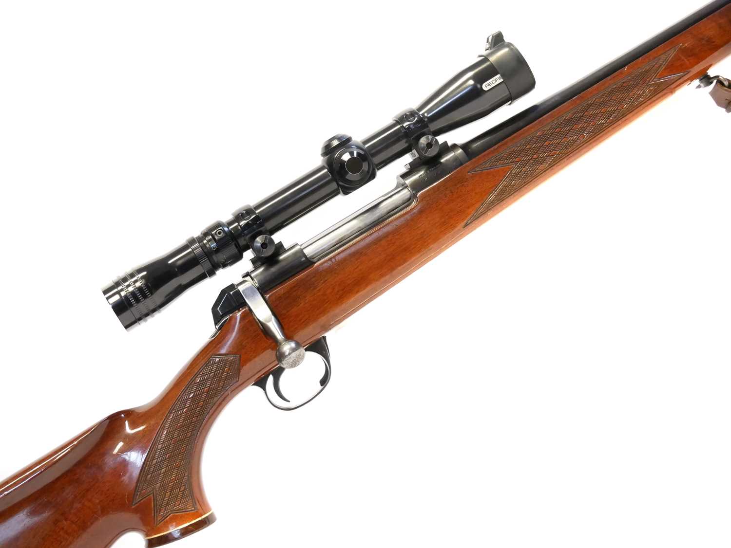 BSA .222 bolt action rifle, serial number 2P3784, 22 inch barrel, chequered stock with rosewood