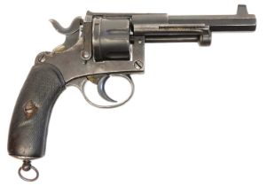 Dutch model 1891 9.4mm revolver, serial number 907, 4.25 inch octagonal barrel, six shot cylinder,