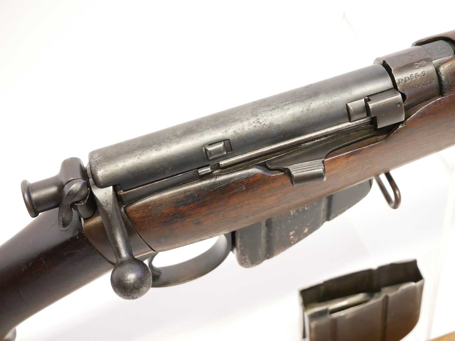 BSA Long Lee Enfield .303 bolt action rifle, 30 inch barrel with folding ladder sight, the bolt - Image 4 of 14