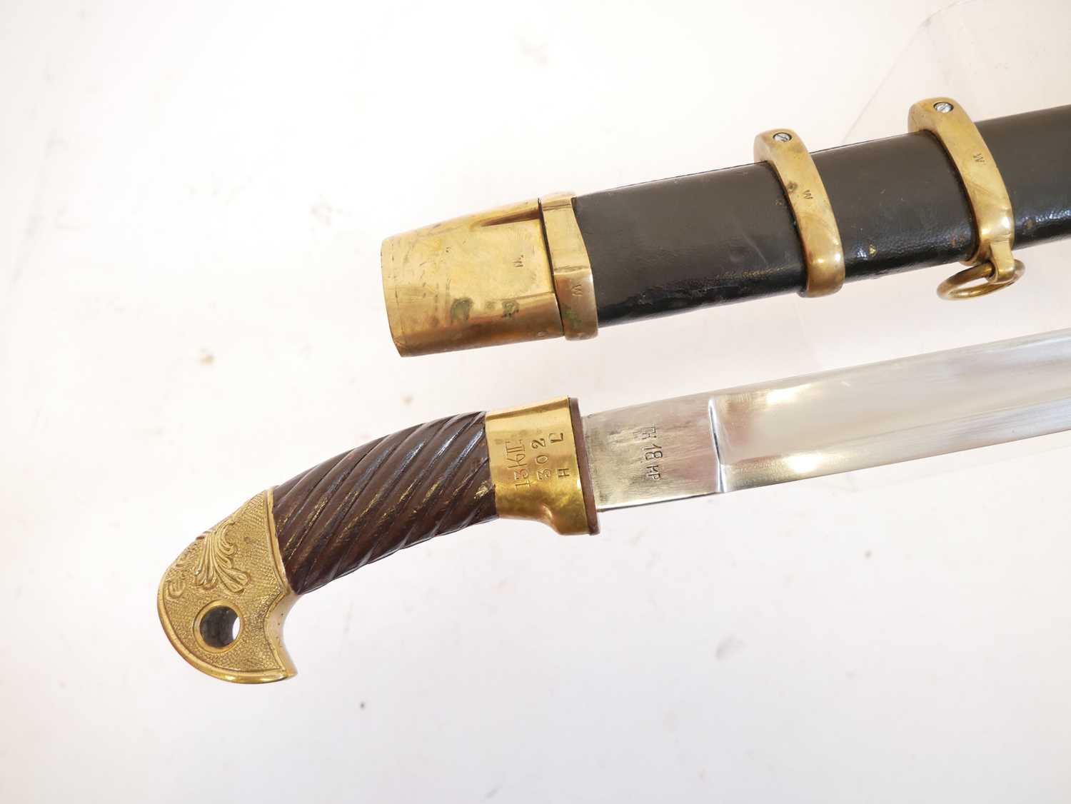Reproduction copy of a Russian Cossak Shaska sword and scabbard. Buyer must be over the age of 18. - Image 3 of 9
