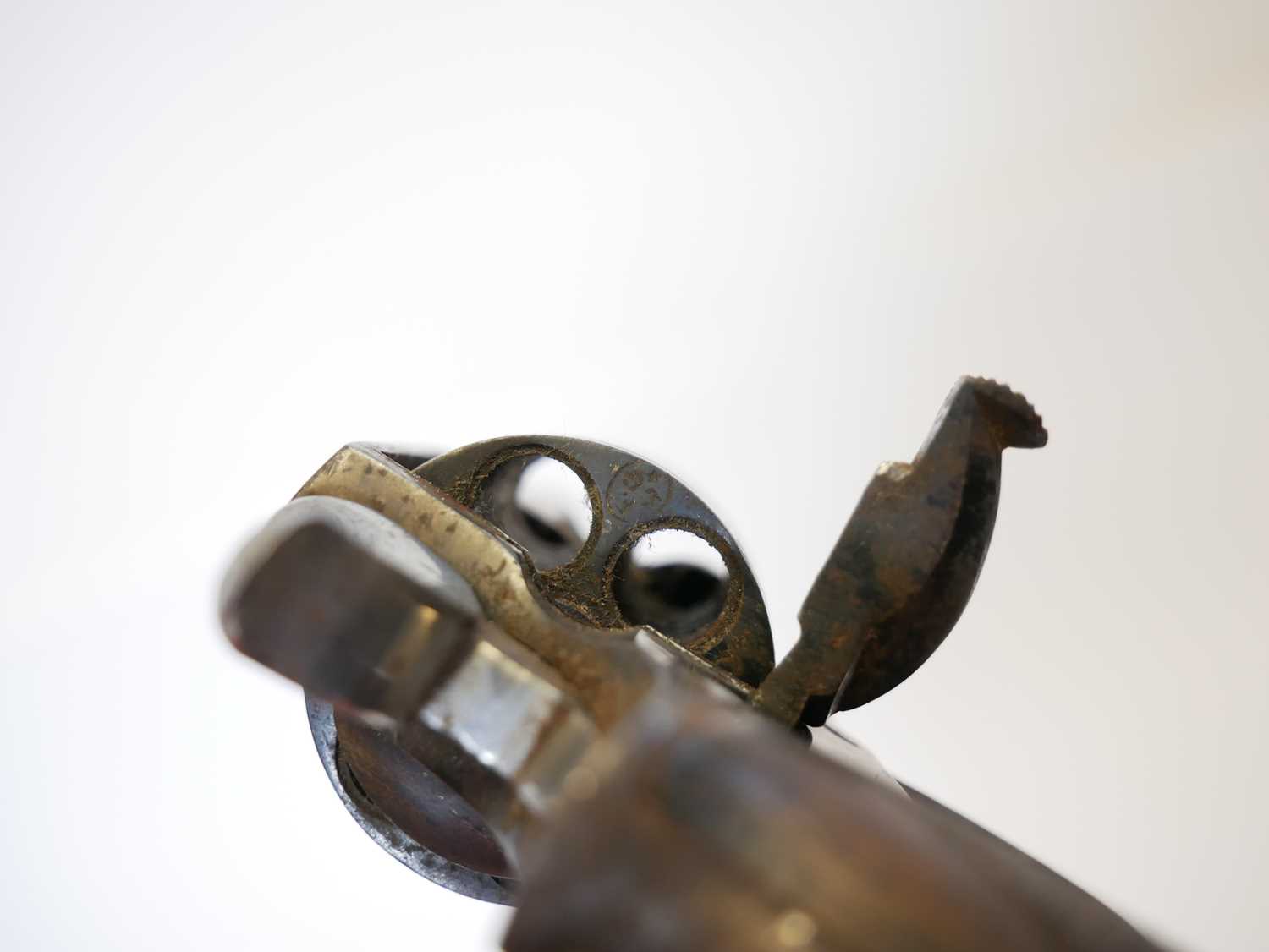 Belgian 7.5mm revolver, no serial number, 2.5 inch sighted barrel, chequered wood grips the grip - Image 7 of 7
