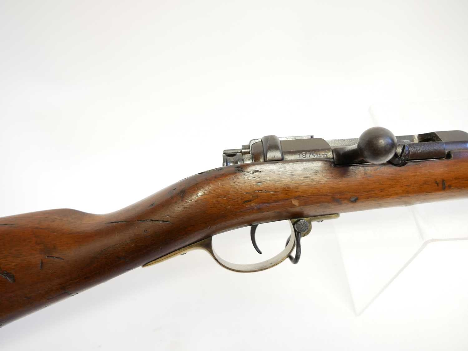 Rare British manufactured Mauser 1871 pattern 11x60R bolt action rifle, serial number 8177D, - Image 5 of 21