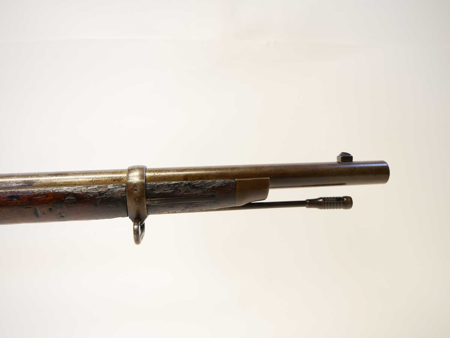 Remington rolling block rifle chambered in .50-70, 36inch barrel secured by three bands, with - Image 12 of 16