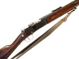 Deactivated Lebel M1886 / M93 Tulle bolt action 8mm rifle, 30" barrel with folding ladder sight,