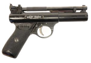 Webley Premier .22 air pistol, cylinder number 431. No licence required to buy this item,