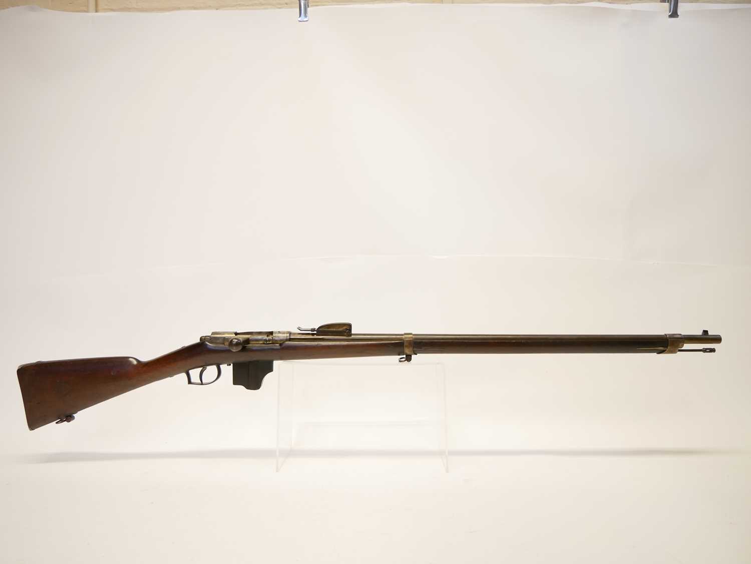 Dutch Beaumont-Vitali 1871/88 11mm bolt action rifle, serial number 46, 32inch barrel with tangent - Image 2 of 14