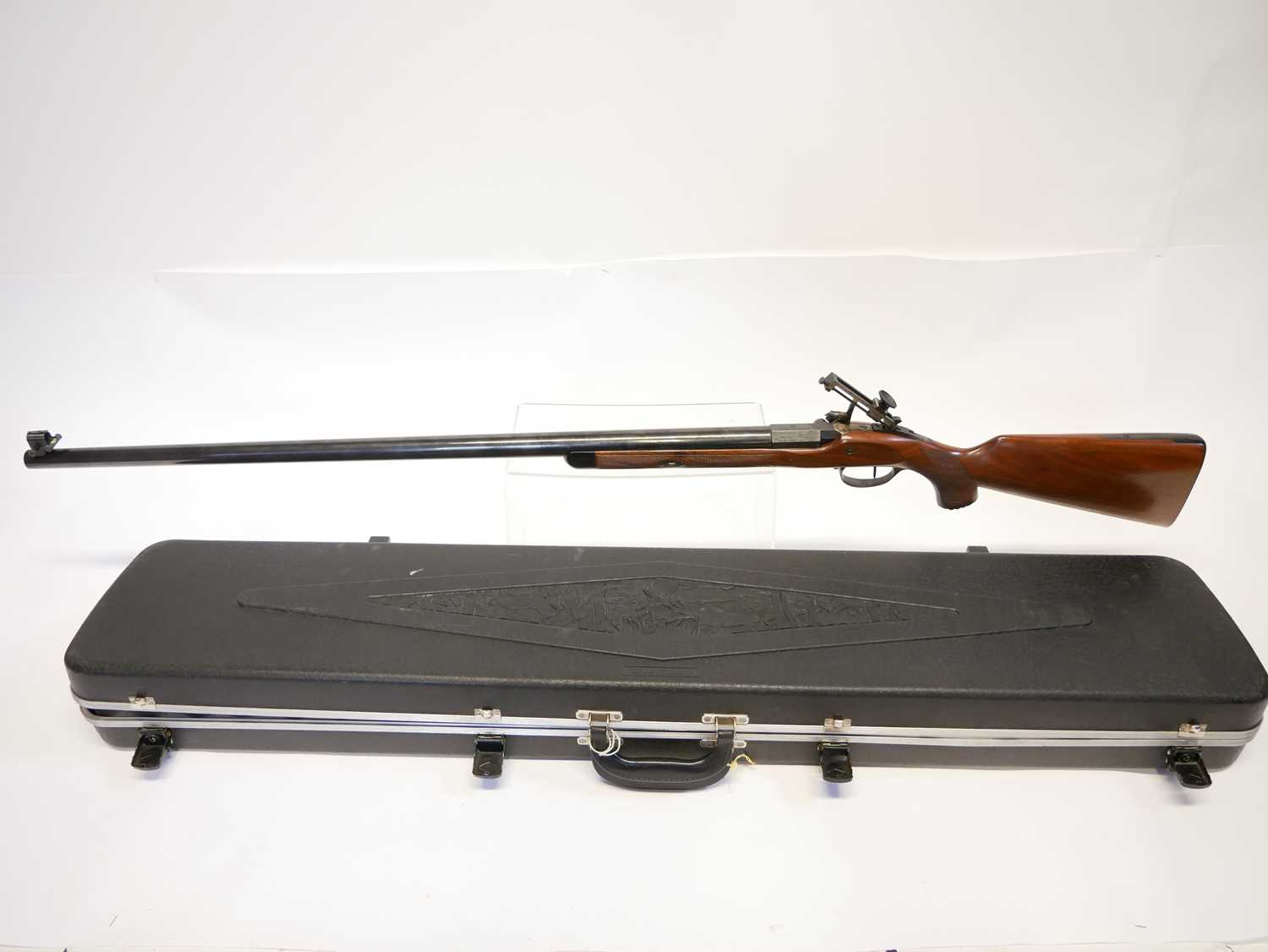 .45 calibre percussion rifle, 35inch Pedersoli marked heavy profile barrel with six groove - Image 15 of 15