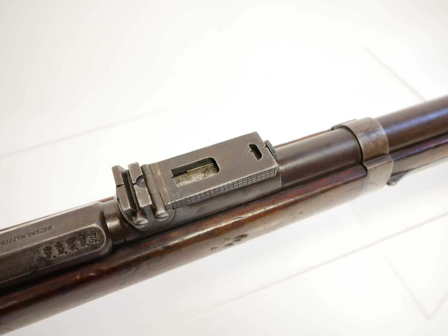 Mauser 1871 pattern 11x60R bolt action rifle, serial number 7537F, 33inch barrel secured by three - Image 10 of 18