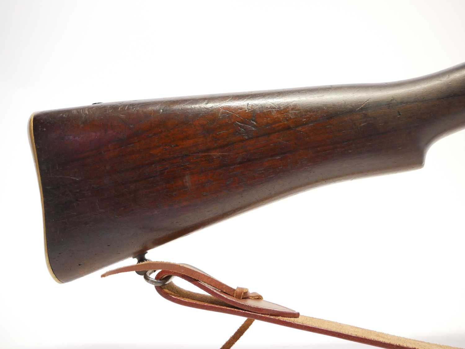 BSA Long Lee Enfield .303 bolt action rifle, 30 inch barrel with folding ladder sight, the bolt - Image 3 of 14