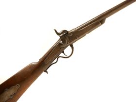 Deactivated 12 bore Gallagher carbine, rebarrelled in Belgium after the US civil war to be be a 12