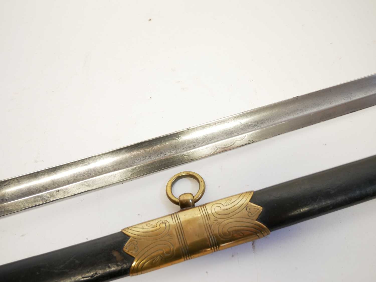 Royal Navy Petty Officer's sword, similar to an 1827 Naval sword but without the lion head pommel, - Image 8 of 16