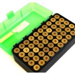 43 Egyptian brass cases, x 50 resized from 348 Winchester contained within an MTM case.