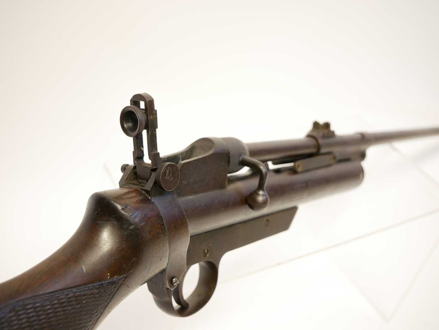 Webley and Scott Service Air Rifle MkII .22 calibre, the barrel linkages in need of repair, 25inch - Image 6 of 17