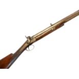 Percussion 20 bore rifle, 32inch octagonal barrel rifled with twelve grooves, completely unmarked,