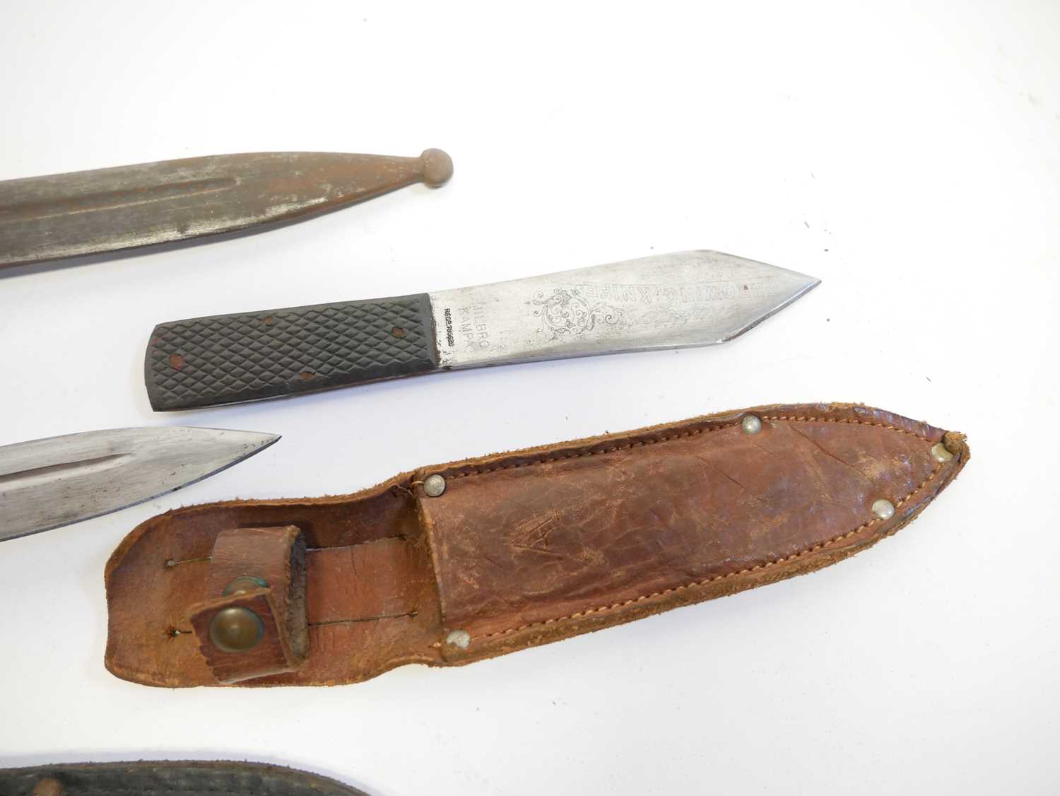 Collection of knives, to include a Fairbairn Sykes dagger, a Hadendoa warrior's dagger, curved - Image 8 of 14