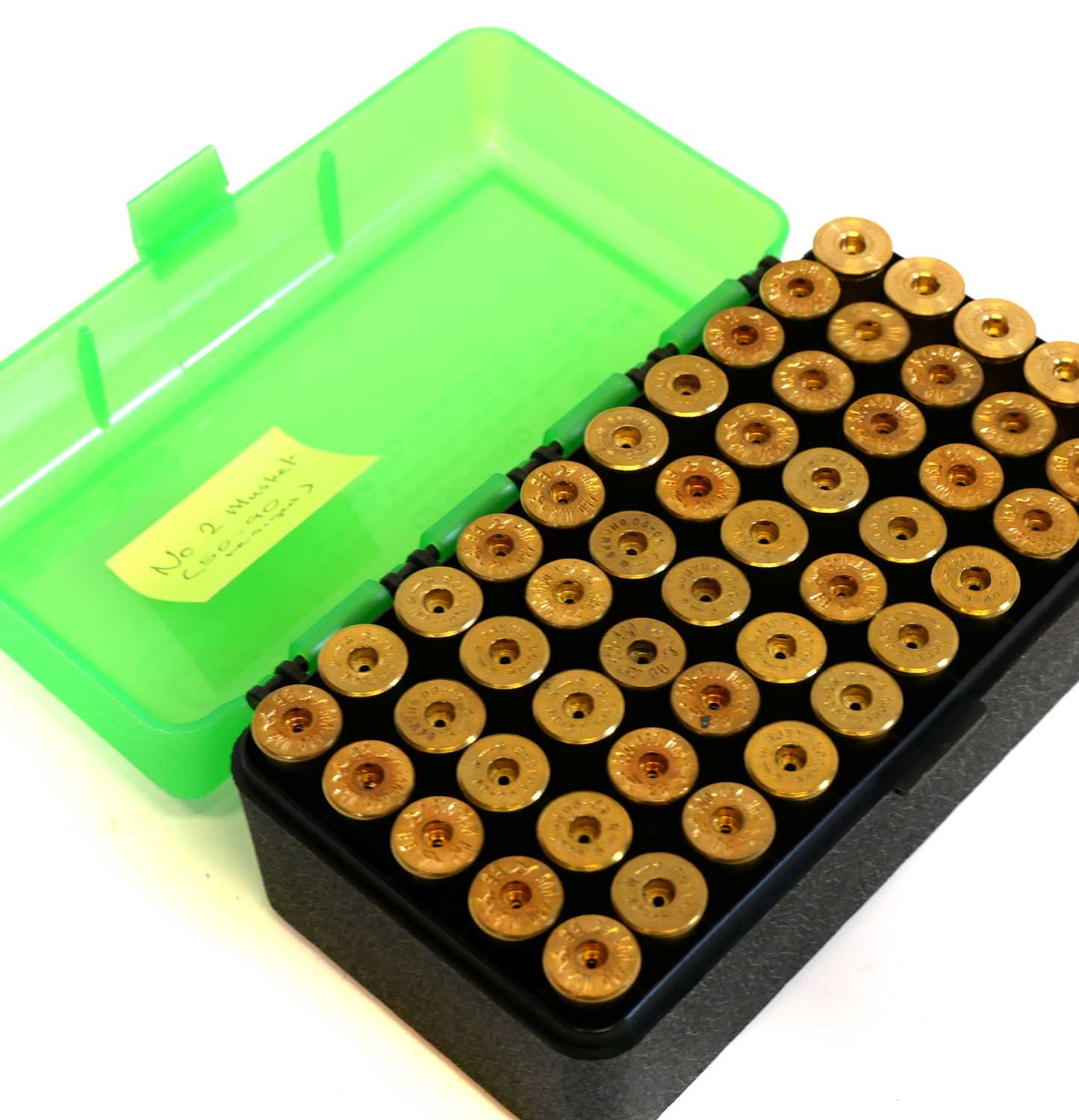 No.2 Musket brass cases, x 50, 45 of which resized from 50-90 Winchester, the other 5 by NDFS,