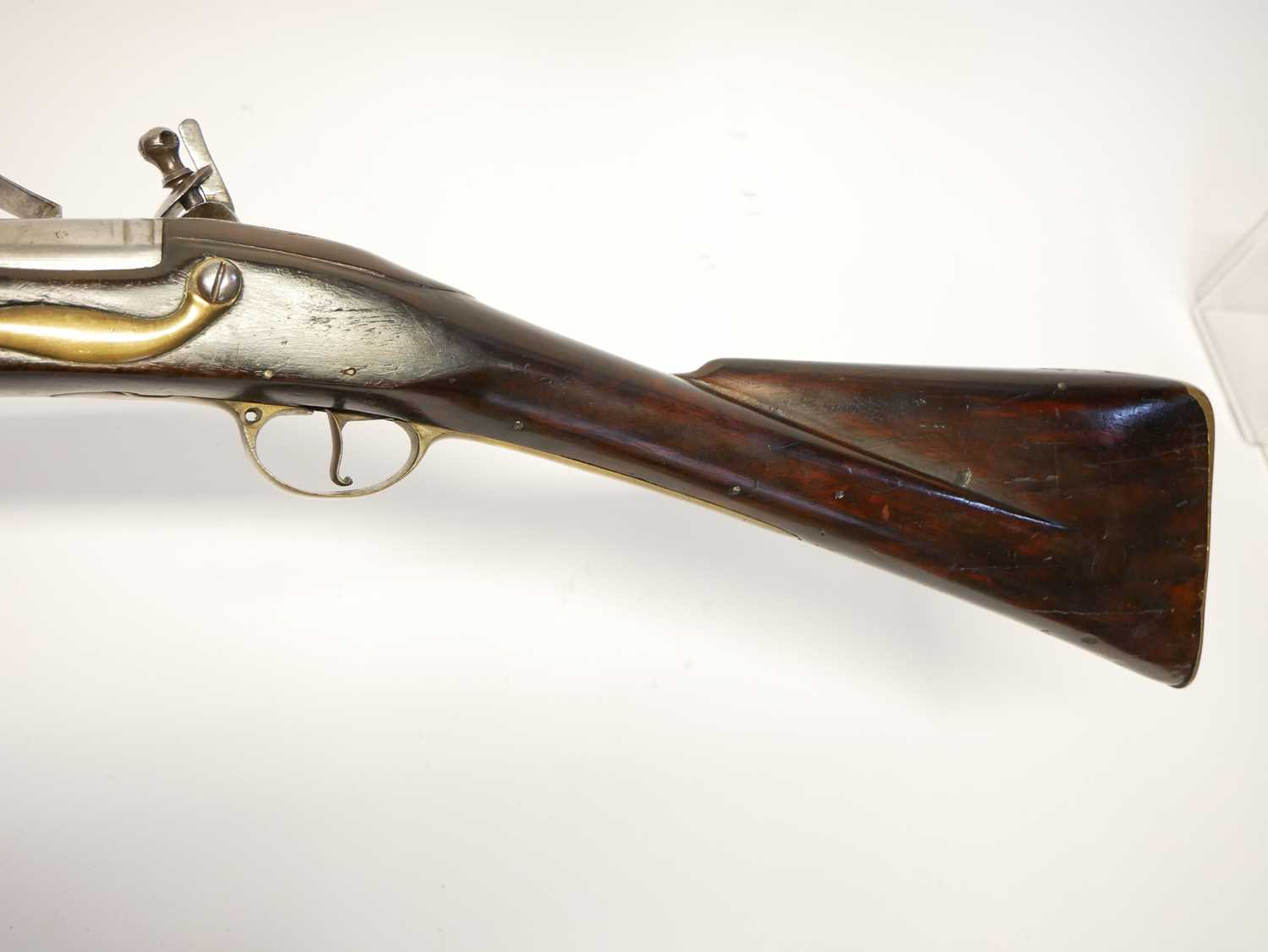 Volunteer .650 flintlock musket, possibly for a Sergeant, 37 inch barrel, the lock with Tower GR and - Image 14 of 18
