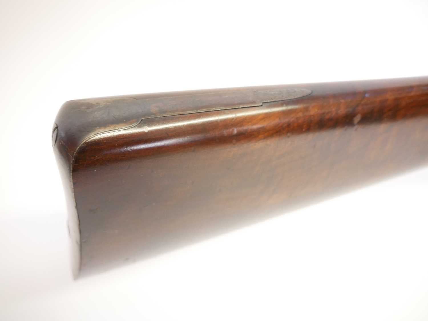 C. Moore of London percussion 18 bore side by side double barrel shotgun, 29.5 inch Damascus barrels - Image 4 of 15